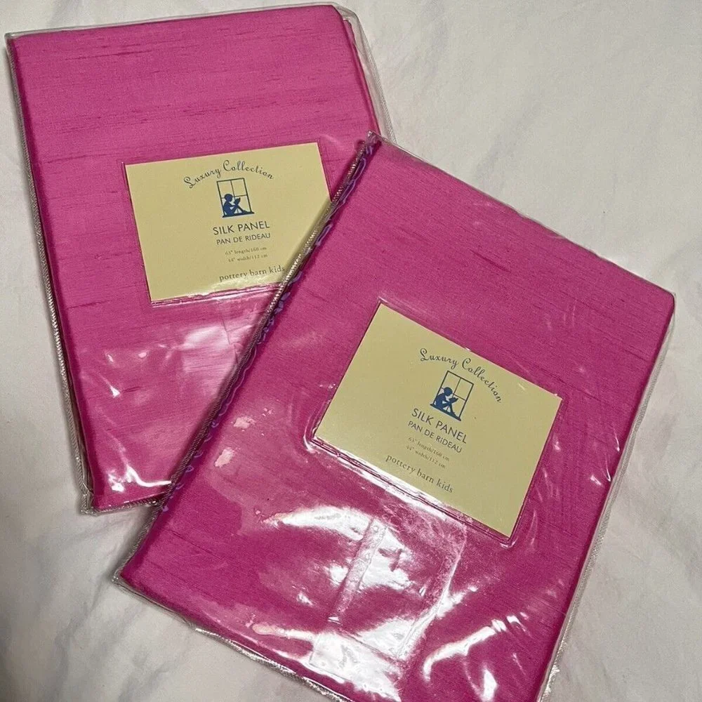 Pottery Barn Kids Luxury Collection Silk Drapes 63”x 44